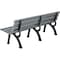 Global Industrial 72L Plastic Park Bench With Backrest, Gray 240126GY - alternate 3